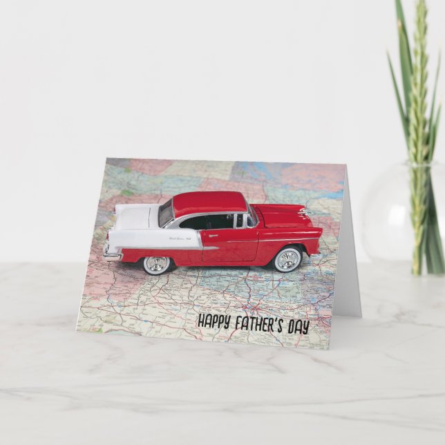 Father's Day 1955 Chevy Car Map Card (Front)