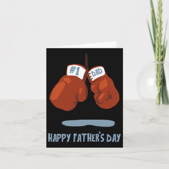 Father's Day #1 Dad Boxing Gloves  Card (Front)