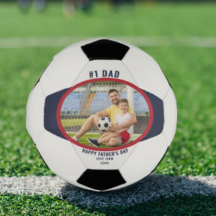 Father's Day #1 Dad Photo Personalized Soccer Ball