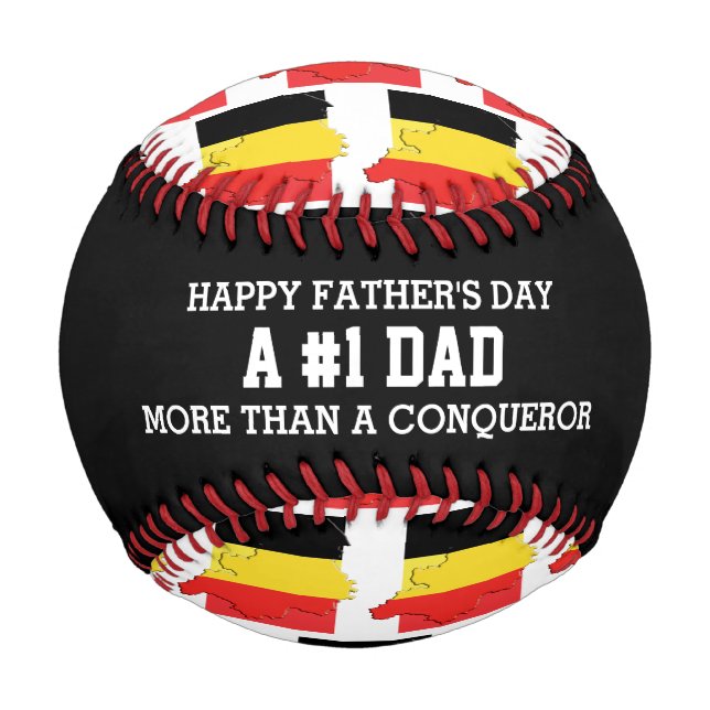 Father's Day #1 NUMBER 1 DAD Belgium FLAG Baseball (Front)