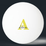 Fathers Day 2024 Gold Monograms Custom Name Gift  Ping Pong Ball<br><div class="desc">Designed with custom text templates for monogrammed initial & custom name,  this makes a wonderful gift for father's day,  birthday,  wedding party favours etc!</div>