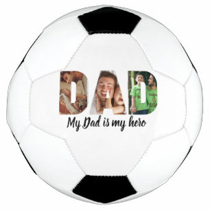 Father's Day 3 Photo Personalized Modern Soccer Ball