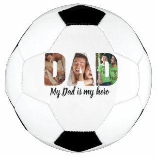 Father's Day 3 Photo Personalized Modern Soccer Ball