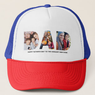 Father's Day 3 Photo Personalized  Trucker Hat