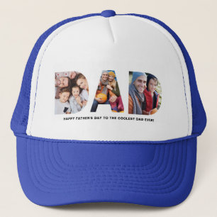 Father's Day 3 Photo Personalized  Trucker Hat