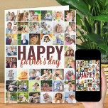 Father's Day 40 Photo Collage Big Personalized Card<br><div class="desc">Big Father's Day card with personalized message and photo collage. The design is lettered in oversized typography and brush script. You can also personalize the message on the inside. Upload your pictures (working in rows from left to right, top to bottom) and these will be displayed in square / instagram...</div>
