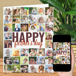 Father's Day 40 Photo Collage Big Personalized Card