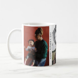 Father's Day 4 Photo Custom Message Modern Stylish Coffee Mug