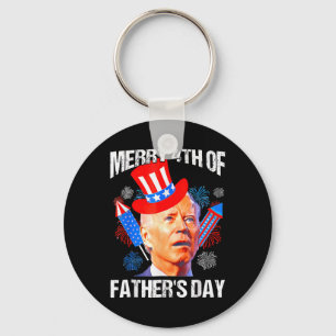 Fathers Day 4th Of July Funny Joe Biden Memorial D Keychain