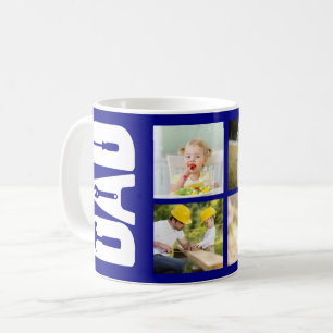 Father's Day 6 Photo Keepsake Handyman Dad Blue Coffee Mug