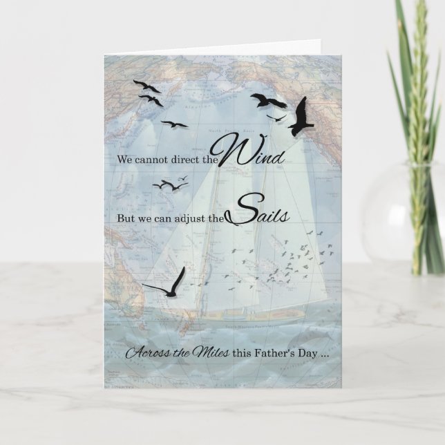 Father's Day Across the Miles | Nautical Theme Card (Front)
