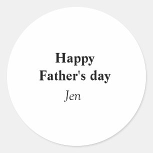 fathers day add your name text image editable inv classic round sticker