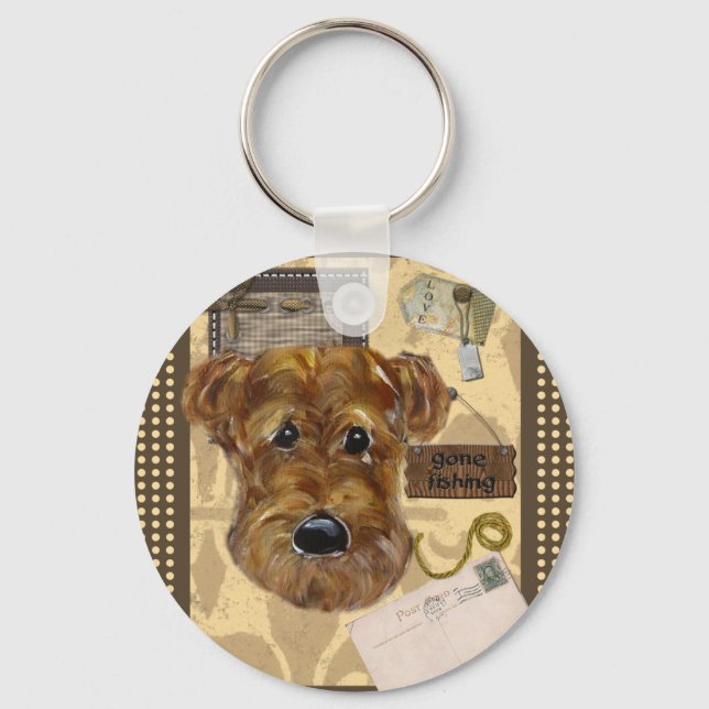 FATHER'S DAY AIREDALE KEYCHAIN (Front)