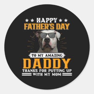 Father's Day American Bulldog Dog Dad Gifts For Me Classic Round Sticker