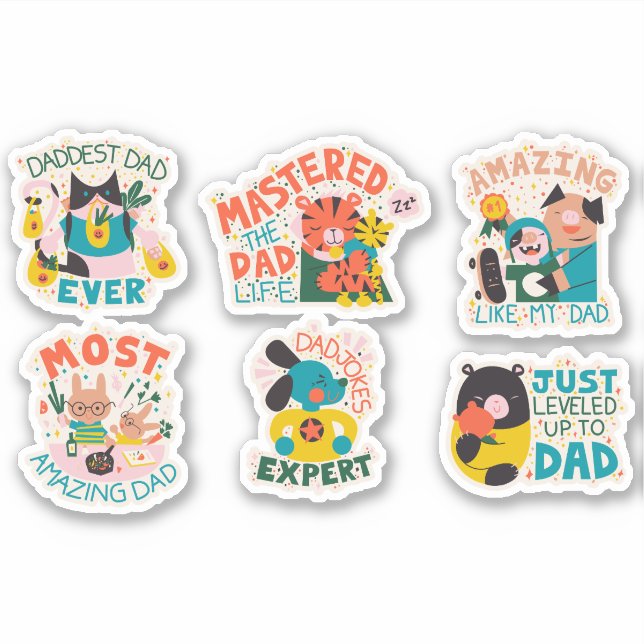 FATHER'S DAY ANIMALS CHARACTERS SET  (Front)