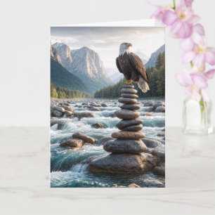 Father's Day Bald Eagle On Cairn Card