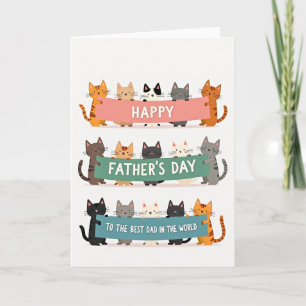 Fathers Day Banner Cat Art Card