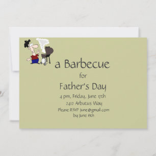 Father's Day Barbecue Party Invite Cartoon Humour