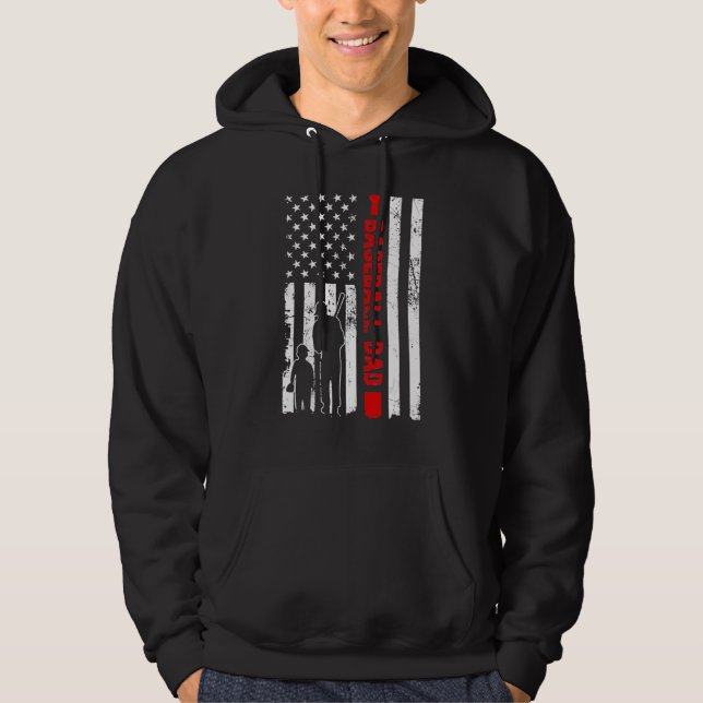 Fathers Day Baseball Dad  Dad Men Kids Baseball Hoodie (Front)