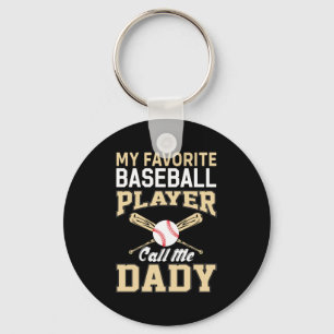 Father's Day Baseball Player Call Me Dad Keychain