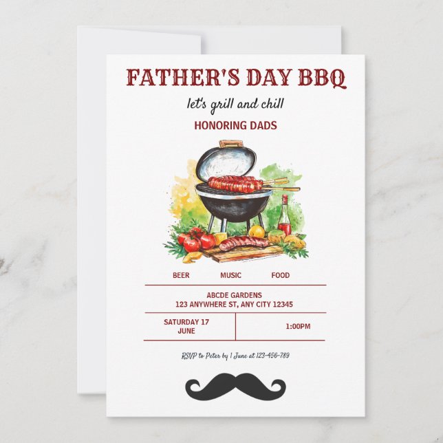 Father's Day BBQ Invitation (Front)