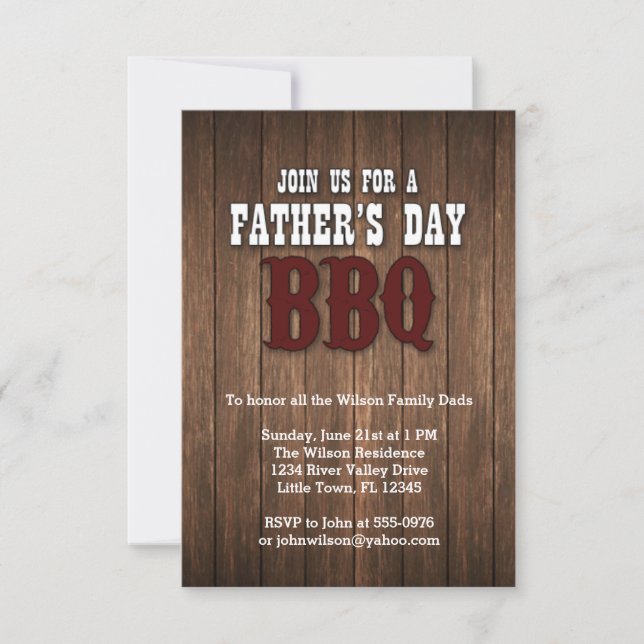 Father's Day BBQ Invitation (Front)