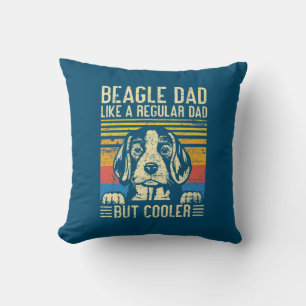Father's Day Beagle Dog Dad Throw Pillow