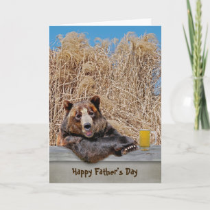 Father's Day bear with beer Card