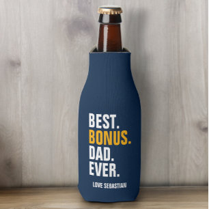 Fathers Day Best Bonus Dad Ever For Stepfather Bottle Cooler