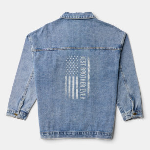 Father's Day Best Brother Ever American Flag  Denim Jacket