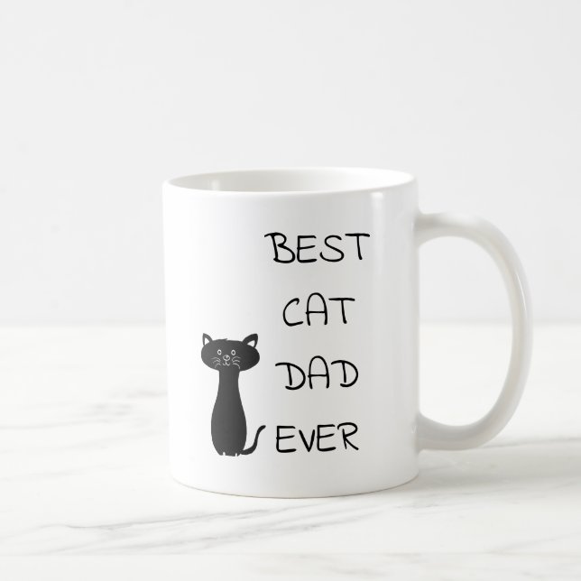 Father's Day Best Cat Dad Ever Gift Coffee Mug (Right)