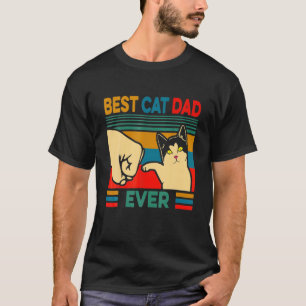 Fathers Day Best Cat Vintage Dad Ever Men Bump Fit T-Shirt