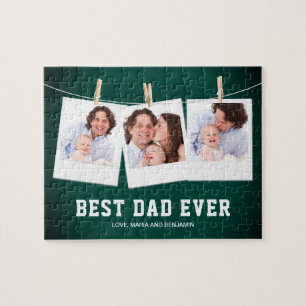Father's Day   Best Dad Ever 3 Photo Collage Jigsaw Puzzle