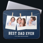 Father's Day | Best Dad Ever 3 Photo Collage Laptop Sleeve<br><div class="desc">Upload your favourite photos and add your names to make your own unique personalized father's day gift.</div>