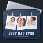 Father's Day | Best Dad Ever 3 Photo Collage Laptop Sleeve<br><div class="desc">Upload your favourite photos and add your names to make your own unique personalized father's day gift.</div>