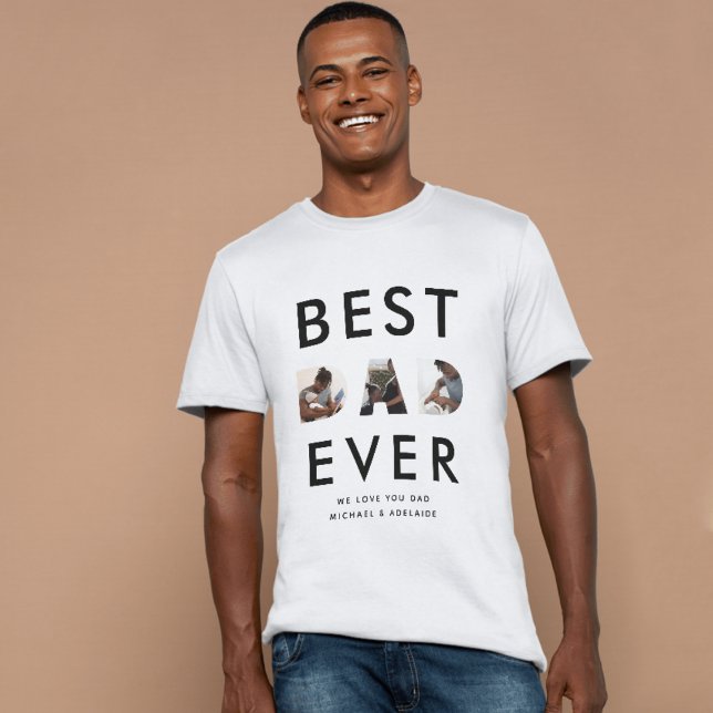 Father's Day Best Dad Ever 3 Photo Collage Tri-Blend Shirt (Creator Uploaded)