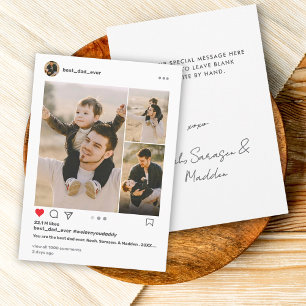 Fathers Day Best Dad Ever 3 Photo Instagram Post Holiday Card