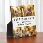 Father's Day Best Dad Ever 5 Photo Collage  Plaque<br><div class="desc">Celebrate the special dad in your life with this warm and modern Best Dad Ever five-photo collage plaque. Featuring space for five of your favourite family memories, a bold headline, the year, and your children’s names, this personalized keepsake is the perfect Father’s Day gift, birthday surprise, or “just because” reminder...</div>