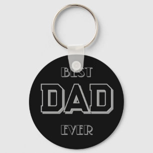 Father's Day Best Dad Ever Black Keychain