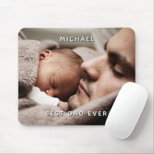 Father's Day Best Dad Ever Custom Name & Photo Mouse Pad