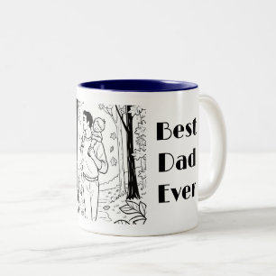 Father's Day Best Dad Ever Custom Photo Typo Black Two-Tone Coffee Mug