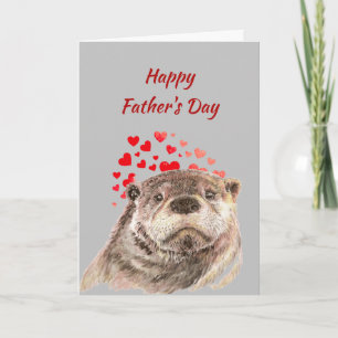 Father's Day Best Dad Ever Cute Otter Holiday Card