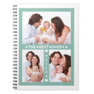 Father's Day Best Dad Ever Family Photo Collage Notebook