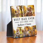 Father's Day Best Dad Ever Photo Collage Plaque<br><div class="desc">fathers day gift,  best dad ever,  photo collage plaque,  custom photo gift,  personalized dad gift,  modern fathers day,  family photo display,  gift from kids,  keepsake for dad,  sentimental dad gift,  custom name plaque,  fathers day decor,  warm neutral decor,  five photo collage,  fathers day photo</div>