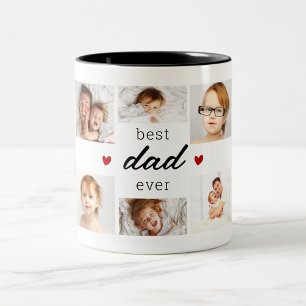 Father's Day Best Dad Ever Photo Collage Two-Tone Coffee Mug