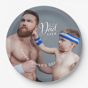 Father's Day Best Dad Ever Photo Paper Plate