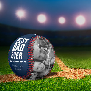 Father's Day Best Dad Ever Photos Personalized Baseball
