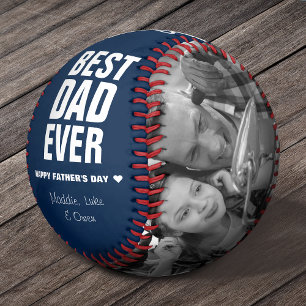 Father's Day Best Dad Ever Photos Personalized Baseball