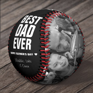 Father's Day Best Dad Ever Photos Personalized Baseball