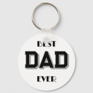 Father's Day Best Dad Ever White  Keychain